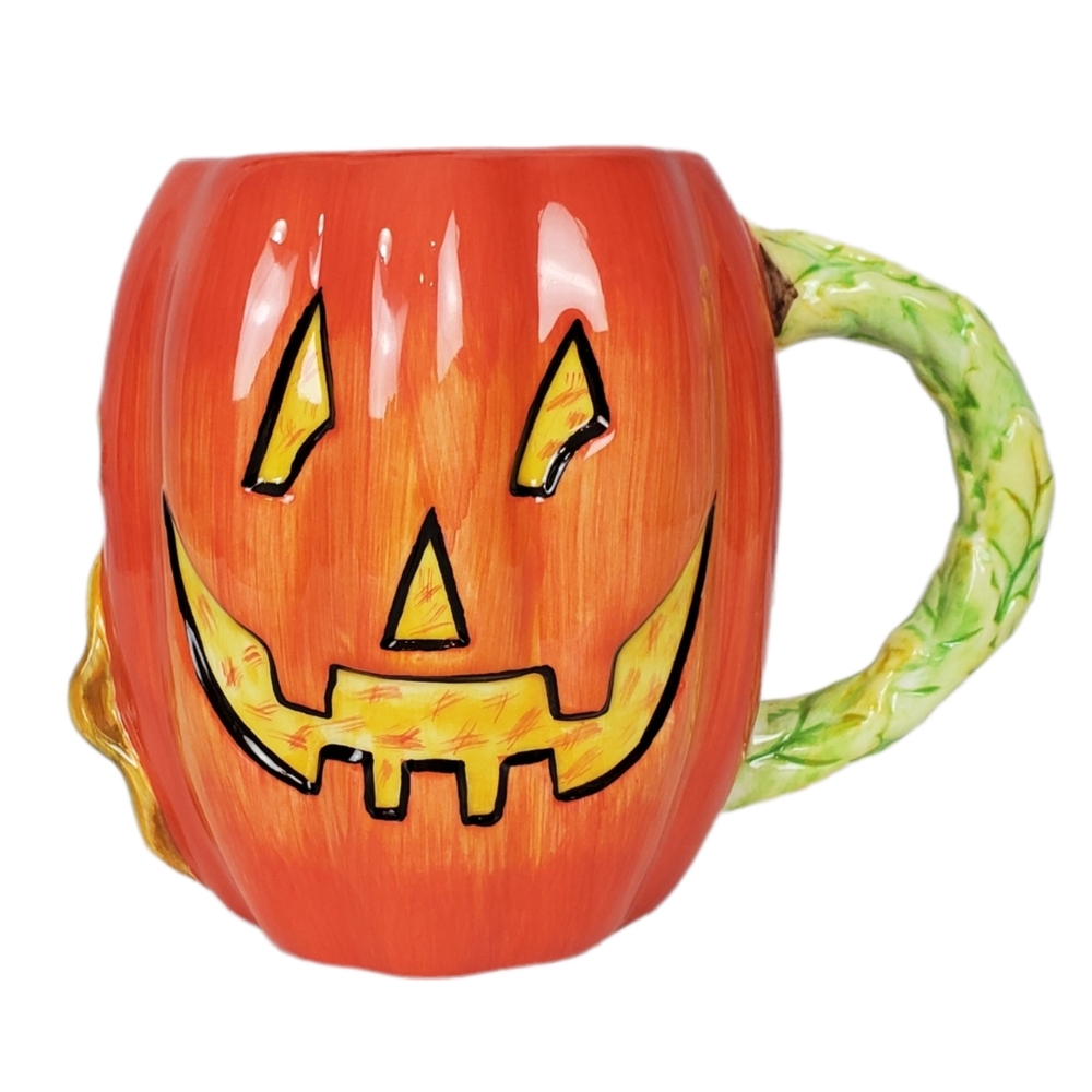 SUSAN WINGET Vintage Halloween Pumpkin Jack-O-Lantern Mug